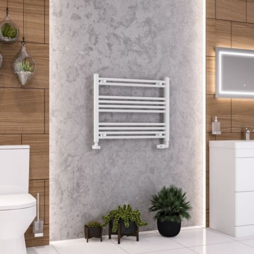 Picture of Gloss White Wendover Straight Multirail 600 x 750mm Towel Rail
