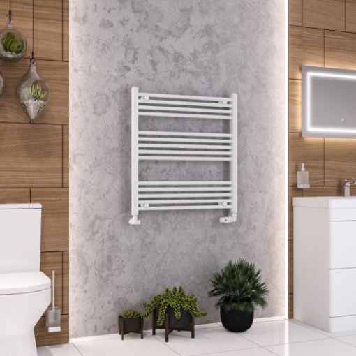 Picture of Gloss White Wendover Straight Multirail 800 x 750mm Towel Rail