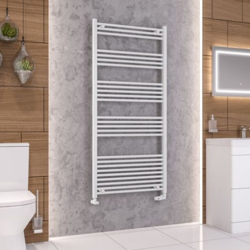 Picture of Gloss White Wendover Straight Multirail 1600 x 750mm Towel Rail