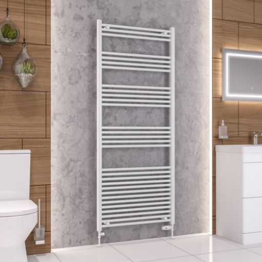 Picture of Gloss White Wendover Straight Multirail 1800 x 750mm Towel Rail