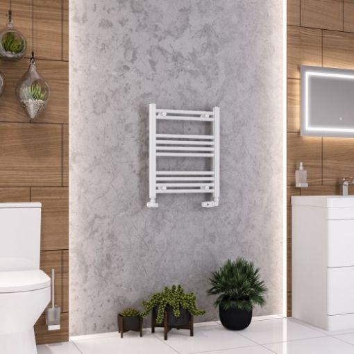 Picture of Gloss White Wendover Straight Multirail 600 x 500mm Towel Rail