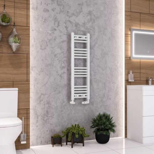 Picture of Gloss White Wendover Straight Multirail 1000 x 300mm Towel Rail