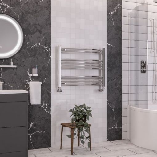Picture of Chrome Wendover Curved Multirail 600 x 750mm Towel Rail