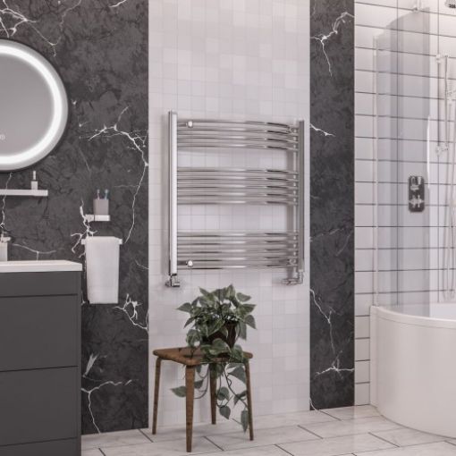 Picture of Chrome Wendover Curved Multirail 800 x 750mm Towel Rail