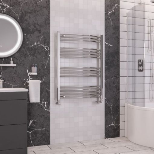 Picture of Chrome Wendover Curved Multirail 1000 x 750mm Towel Rail