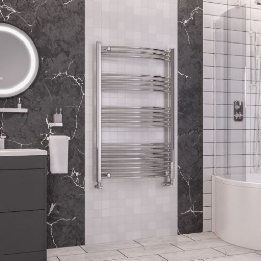 Picture of Chrome Wendover Curved Multirail 1200 x 750mm Towel Rail