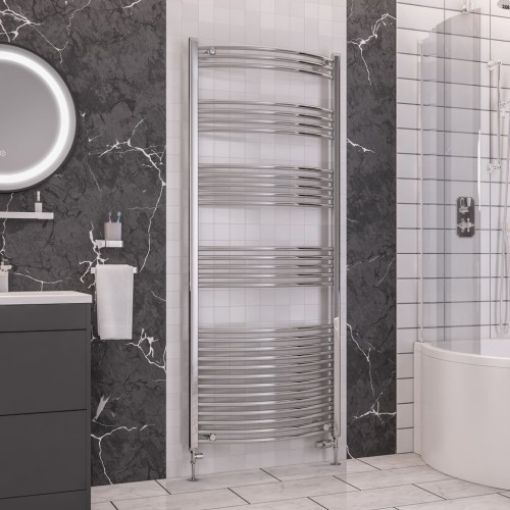 Picture of Chrome Wendover Curved Multirail 1800 x 750mm Towel Rail