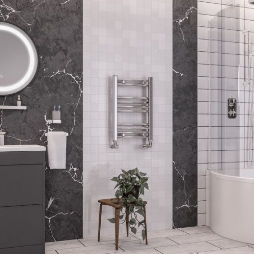 Picture of Chrome Wendover Curved Multirail 600 x 400mm Towel Rail