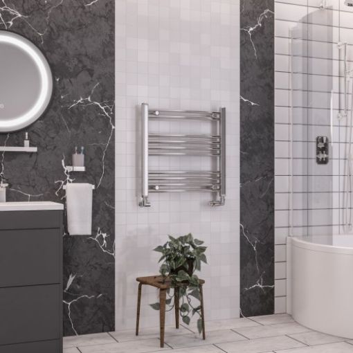 Picture of Chrome Wendover Curved Multirail 600 x 600mm Towel Rail