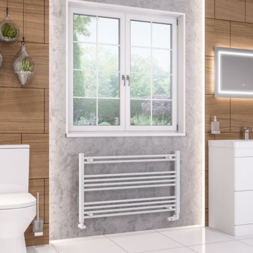 Picture of Gloss White Wendover Straight Multirail 600 x 1000mm Towel Rail