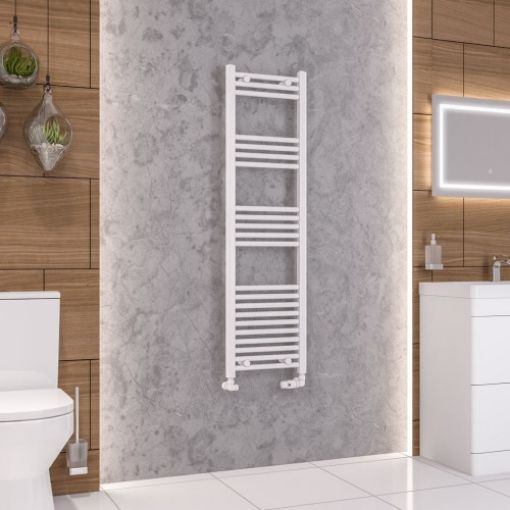 Picture of Gloss White Wendover Straight Multirail 1400 x 400mm Towel Rail