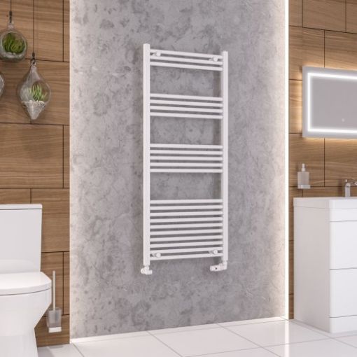 Picture of Gloss White Wendover Straight Multirail 1400 x 600mm Towel Rail