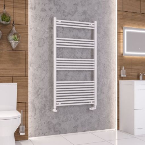 Picture of Gloss White Wendover Straight Multirail 1400 x 750mm Towel Rail