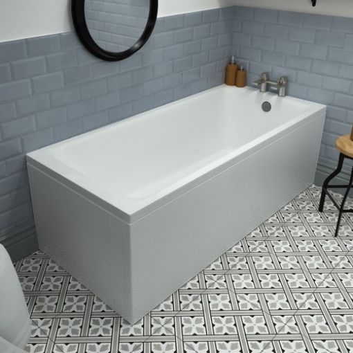 Picture of White Rockall Single Ended Bath 1600 x 750 x 440mm 5mm Thickness