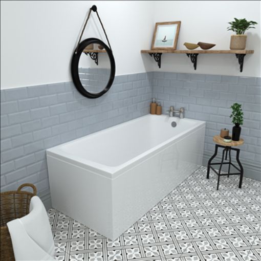 Picture of White L-Shape Flat Bath Panel Beauforte 1810 x 810mm