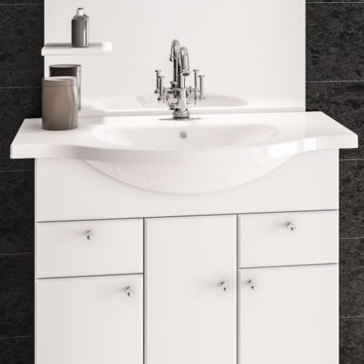Picture of White Madrid 80 x 39cm 1 Tap Hole Basin
