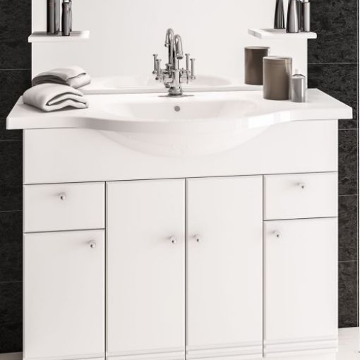 Picture of White Madrid 100 x 39cm 1 Tap Hole Basin