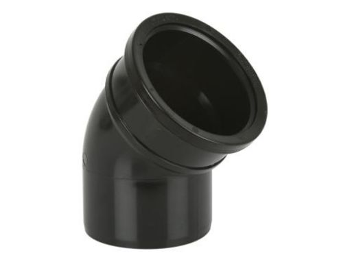 Picture of Soil 110mm 135 Deg Push Fit Single Socket Bend Black