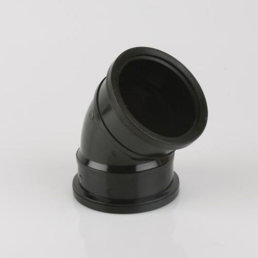 Picture of 110mm Soil 135 Deg Double Socket Bend Black
