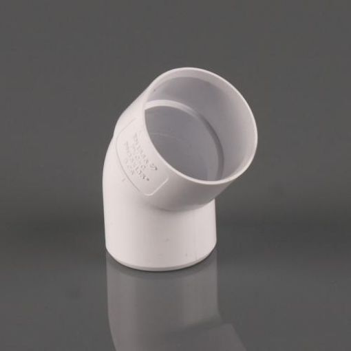 Picture of 40mm Obtuse Spigot Bend 45 Deg 