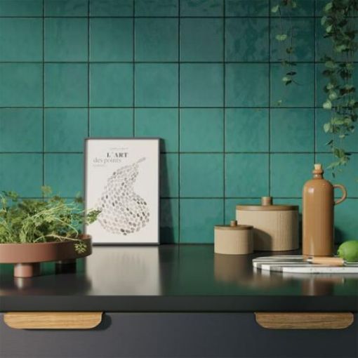Picture of Flash Turquoise Wall Tile Ceramic Gloss 130 x 130mm 0.642sqm Per Box