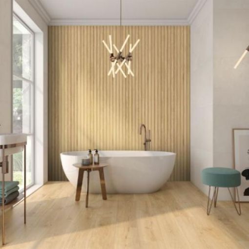 Picture of Kinabalu Light Oak Matt Glazed Porcelain Wall and Floor 200 x 1200mm
