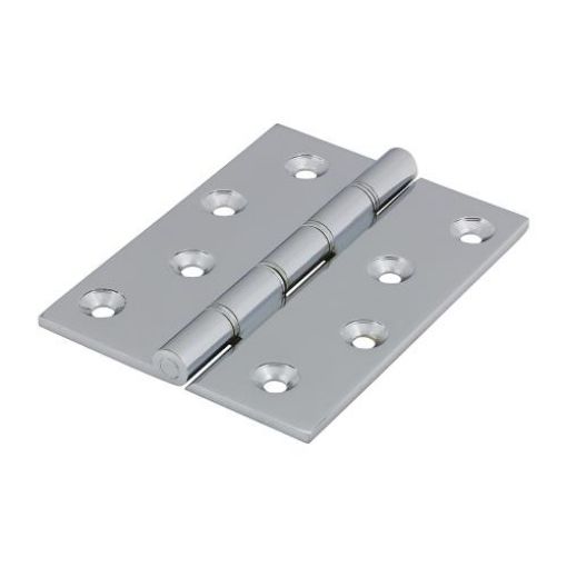 Picture of Double Stainless Steel Washered Hinge Polished Chrome 100 x 75mm