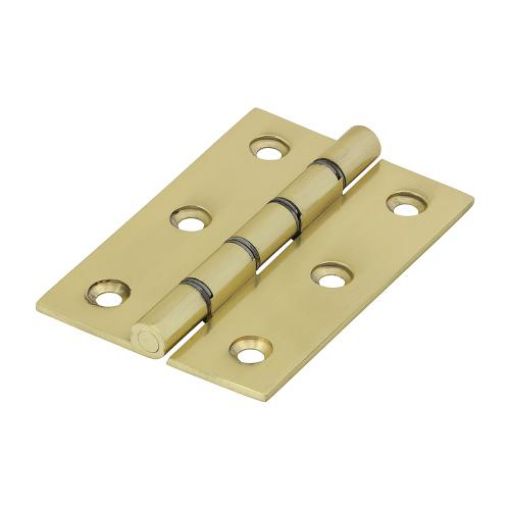 Picture of Double Steel Washered Hinge Polished Brass 76 x 50mm