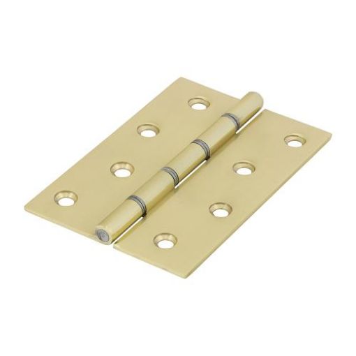 Picture of Double Steel Washered Hinge Polished Brass 102 x 67mm