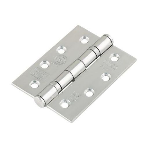 Picture of Ball Bearing Fire Door Hinge G13 Polished Stainless Steel 101 x 76mm Pack of 3
