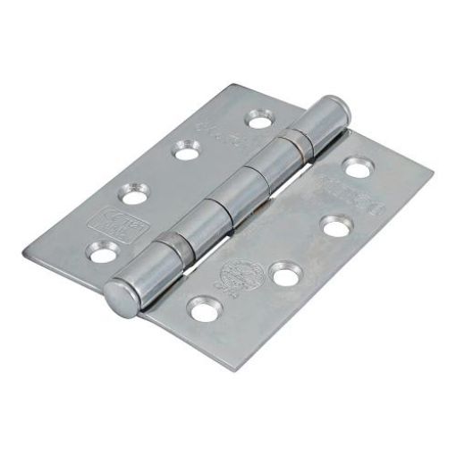 Picture of Ball Bearing Fire Door Hinge G11 Polished Chrome 101 x 76mm