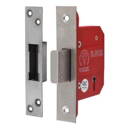 Picture of 5 Lever Dead Lock 66mm Inc Fixings Satin Stainless Steel