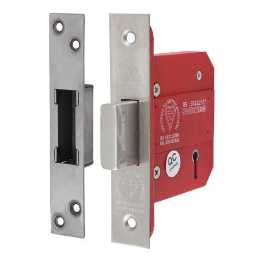 Picture of 5 Lever Dead Lock 78mm Inc Fixings Satin Stainless Steel
