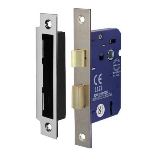 Picture of 3 Lever Sash Lock 66mm Inc Fixings Satin Nickel