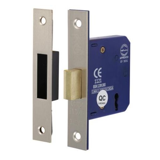 Picture of 3 Lever Dead Lock 66mm Inc Fixings Satin Nickel