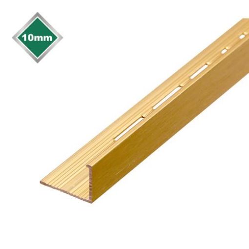 Picture of Tile Trim L Shape 2.44Mtr x 10mm Matt Brushed Brass Effect Aluminium