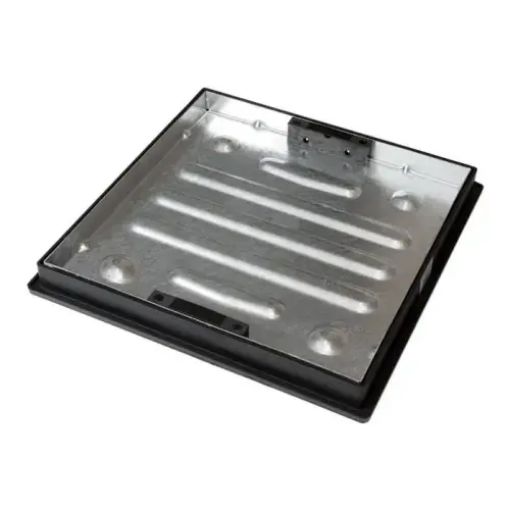 Picture of 450 x 450mm Shallow Galvanised Manhole Cover and Frame Recessed Paving 5T
