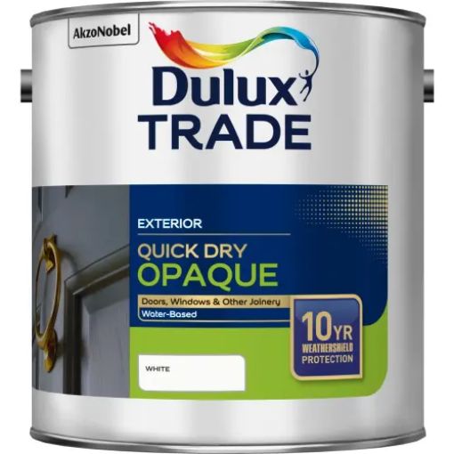Picture of 2.5Ltr Opaque White Dulux Trade Quick Dry Woodstain
