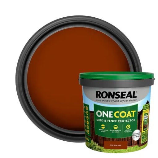Picture of Onecoat Medium Oak 9L Shed & Fence Protector